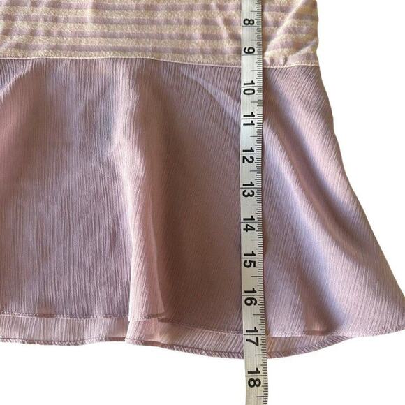 Free People Striped Tank Pink Purple XS Flowey Lightweight Sheer Flare Waist - Picture 6 of 6
